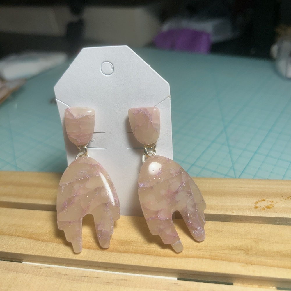 Pink stone earrings